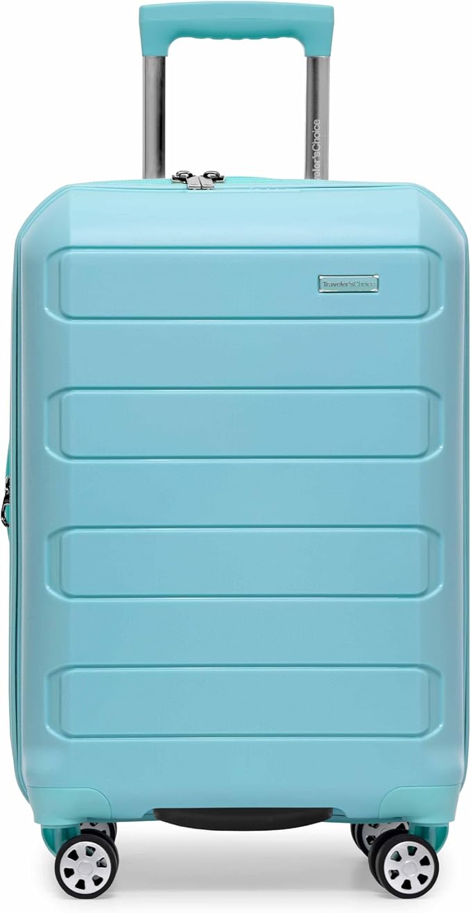 Traveler's Choice Pagosa ハードシェル 拡張可能荷物 スピナーホイール付き、ベビーブルー、2点セット (22/26)