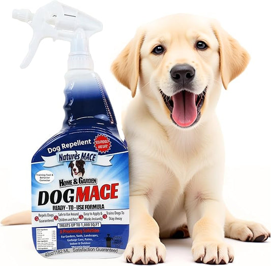 Nature’s MACE Dog Mace Repellent Spray, Keep Dogs Out of Your Lawn and Garden, Training Corrector, Stop Chewing and Digging, Safe Around Kids, Pets, & Plants, 40 oz Ready to Use, Treats 1,000 Sq. Ft.