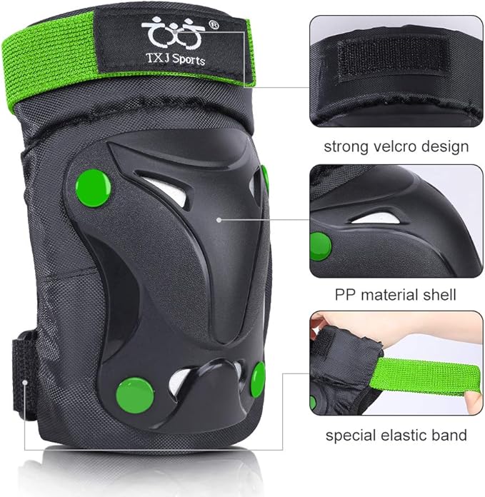 Kids/Youth Knee and Elbow Pads with Wrist Guards Protective Gear Set for Skating Skateboarding Cycling Biking Scooter and Multi Sports