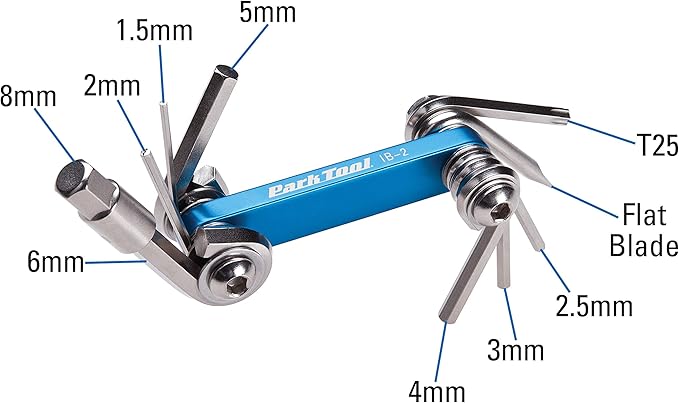 Park Tool IB-2 I-Beam Mini Fold-up Hex/Screwdriver/Torx Set