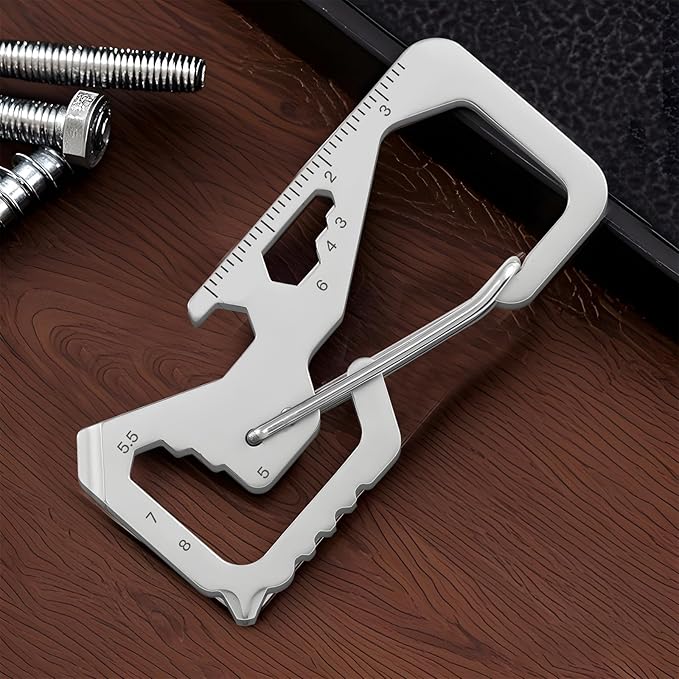 Father's Day Gifts for Dad from Daughter Son, Keychain Multi-tool 13 in 1 Pocket Gadgets Tools Bottle Opener Screwdriver, EDC Tool Key Ring Anniversary Birthday Gifts for Men Him (Square)
