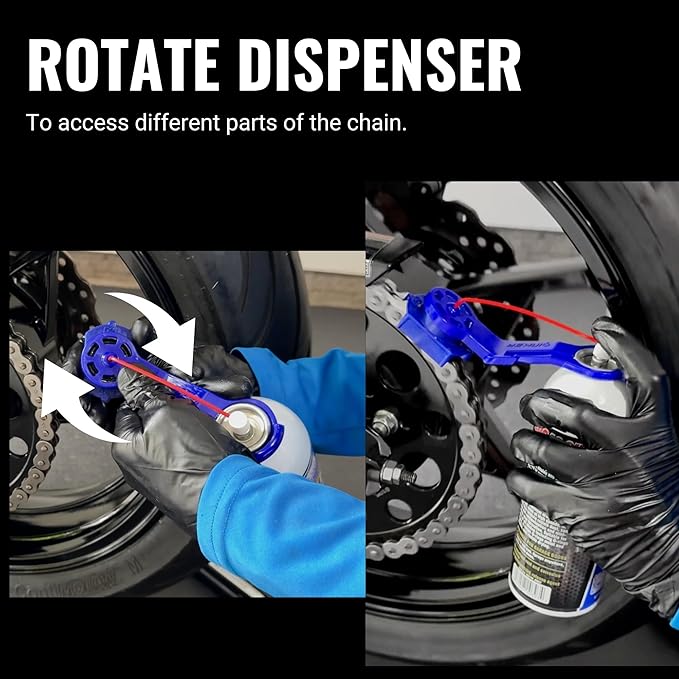 Oinker Motorcycle Chain Lube Applicator | Mess-Free Chain Wax, Chain Cleaner Attachment | for 530 Chain Size