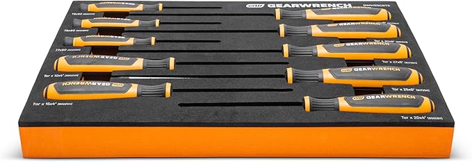 GEARWRENCH 10 Piece Torx Dual Material Screwdriver Set in Foam Storage Tray - GWMSSCRTX