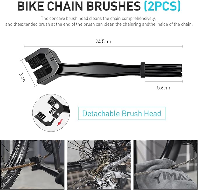 Bike Cleaner, 500ML - Fast-Action, Biodegradable Bicycle Cleaning Spray 120ml Chain Lube Brushes And Sponge 8 In 1 Bicycle Cleaning Kit Safe on All Surfaces and Suitable for All Types of Bike.