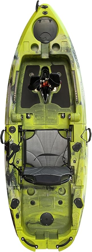Brooklyn 8.0 Foldable Pedal Fishing Kayak by BKC, Compact Sit-on-Top Single Kayak with Pedal Drive, Sturdy Aluminum Seat, Rudder Steering, Storage