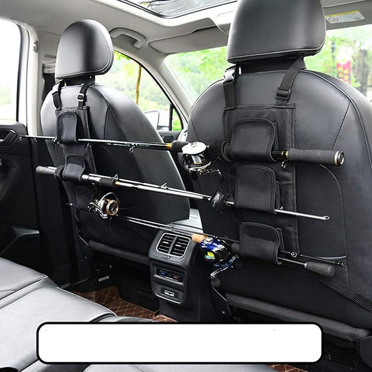 GREATFISHING 2 Pack Car Fishing Rod Holder Adjustable Fishing Pole Holder Belt Straps Fishing Rod Holder Vehicle Fishing Pole Rack Fishing Rod Rack Carrier for Car, SUVs and Vans(Black Rod holder)