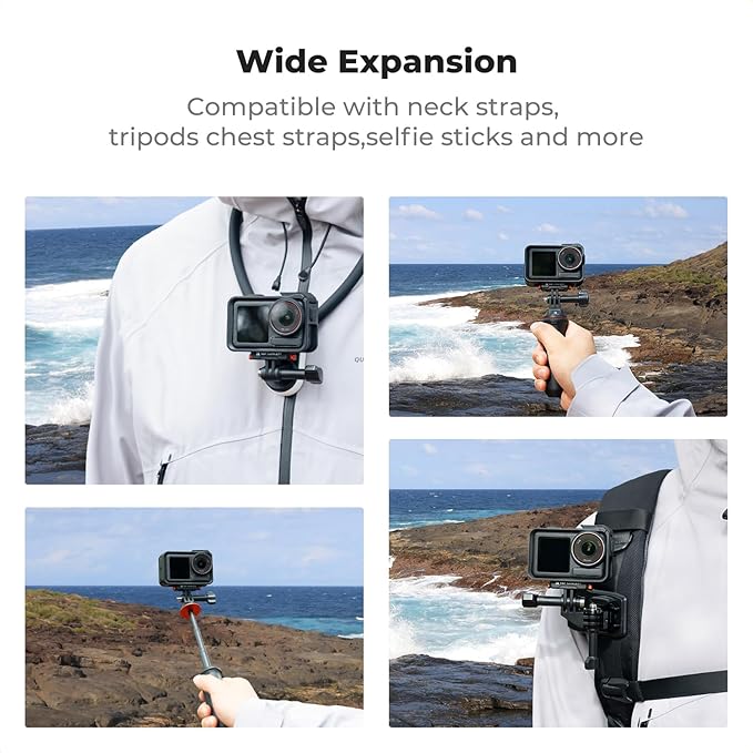 K&F CONCEPT 2 Pack Magnetic Quick Release Adapter Mount for DJI Osmo Action 5 Pro, Extension Base Bracket with 1/4" Adapter/Quick-Release Buckle for DJI Osmo Action 4/Action 3/Osmo 360 Accessories