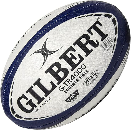 World Rugby Shop X Gilbert G-TR4000 Rugby Ball - Adult and Youth Sizes 3, 4, and 5 - Hand Stitched - 3 Ply Construction