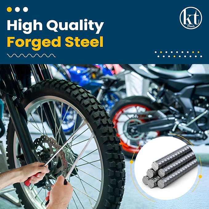 14.5" Tire Spoons Motorcycle Tire Iron Levers Pry Bar Set Changing Tires Removal Repair Tool Kit Tyre Changer Remover Metal Steel for Dirt Bike Scooter Bicycle Mower 14.5 inch Long (3)