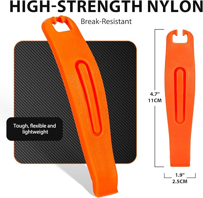 Bike Tire Levers 6-Pack,Ultra-Strong Nylon Tire Changing Tool for Repairing Bike Tubes,Compatible with Road,E-Bike,Gravel & Mountain Tires