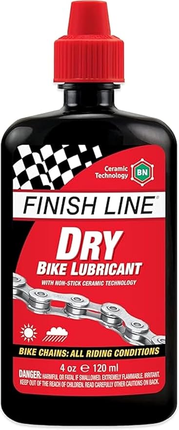 Finish Line Dry Bike Chain Lube – Ceramic Dry-Film Lubricant – Dirt & Dust Resistant