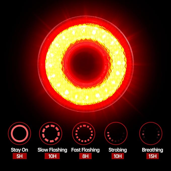 Super Bright Bike Lights for Night Riding, 2 Powerful LED for High Beam Low Beam Bicycle Lights, 6000mAh USB-C Rechargeable Bike Headlight, Smart Brake Bike Taillight, IPX6 Waterproof & Aluminum Alloy