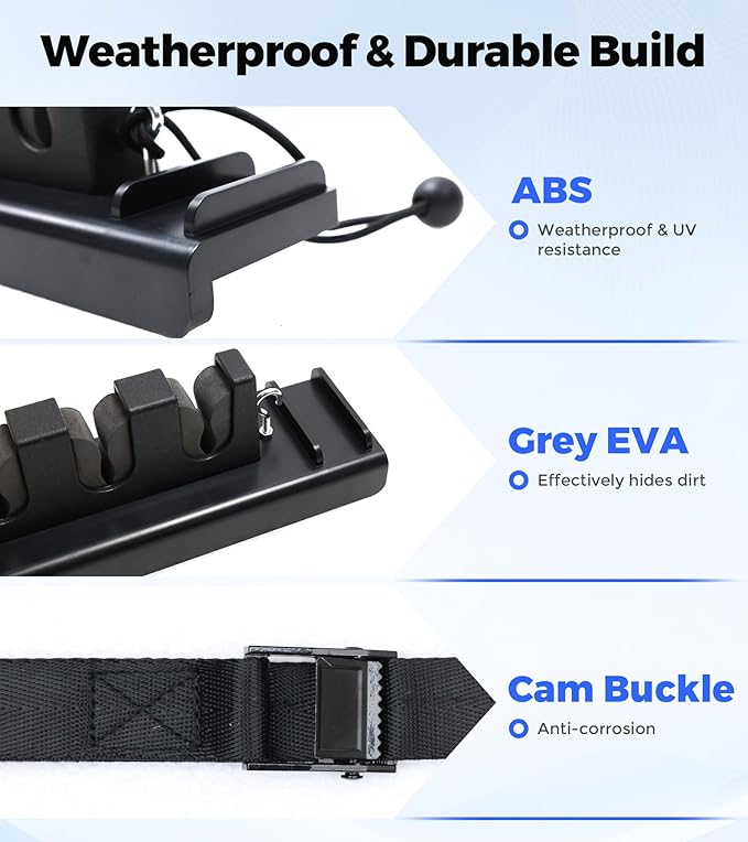 Aluminum Fishing Rod Holder for Truck Bed Holds 4 Fishing Rods, Truck Bed Fishing Rod Holder for Pickup