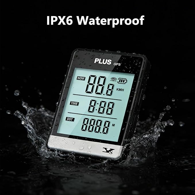 GPS Bike Computer, Wireless Cycling Speedometer Odometer with 3.26" LCD Display, IPX6 Waterproof, Provide Professional Data Analysis for Road Bike Mountain Bike