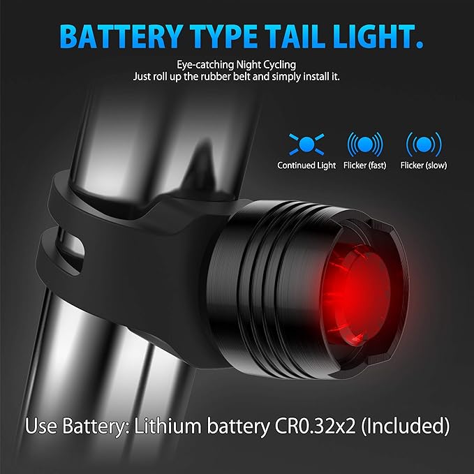 VLOXO Bike Speedometer with LED Bike Light, IP65 Waterproof Bicycle Odometer with Horn LED Front & Tail Light USB Rechargeable Bicycle Computer