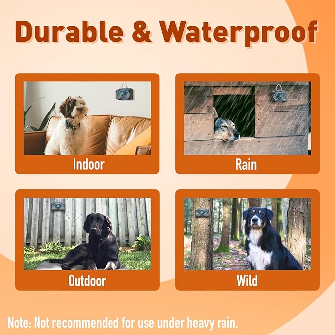 Dog Bark Deterrent Devices - Anti Barking Device for Dogs Indoor & Outdoor Up to 50 Ft, Rechargeable Ultrasonic Dog Barking Silencer with 3 Adjustable Modes Safe for Dogs & People