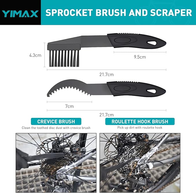 Bike Chain Cleaner Set, Bicycle Cleaning Kit Chain Lube and 500ml Cleaning Spray Biodegradable Bike Chain Lubricant with Brushes Cycling Maintenance (Cleaner-410ML)