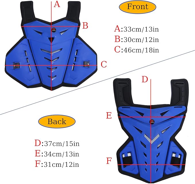 Motorcycle Body Armor Vest Dirt Bike Gear, Chest Protector Motocross Gear Motorcycle Chest Back Protector for Men Mountain Bike Protective Gear MTB Racing Off-Road