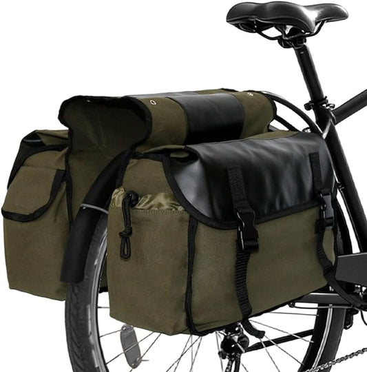 YAPJEB Bike Bags for Bicycle Rear Rack, Black Green Khaki Trunk Pannier Saddle Seat Bag Carrier for Commuter Cycling Travel(Green)