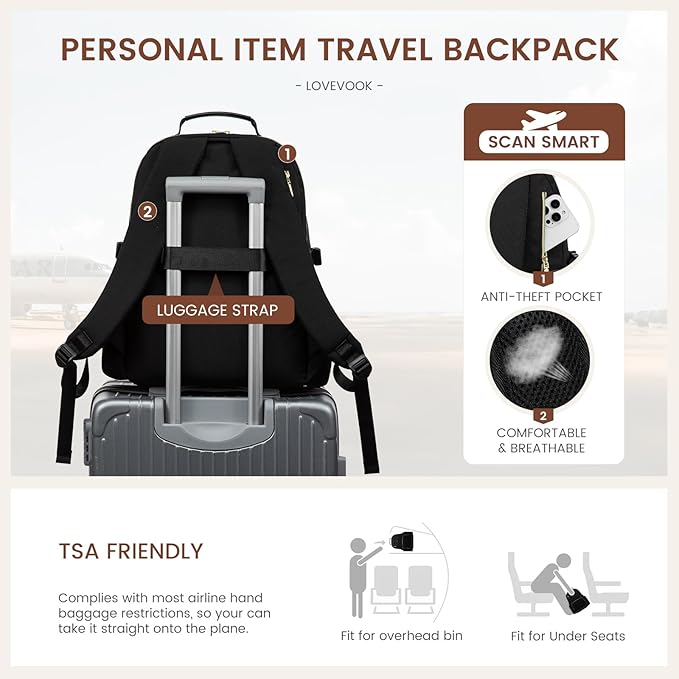 LOVEVOOK Laptop Backpack for Women with Pouch Pocket for Large Capacity Cup,17 Inch Laptop Computer Bag Travel Backpack Purse,Waterproof Work Business Backpack College Teacher Bags,Dark Purple