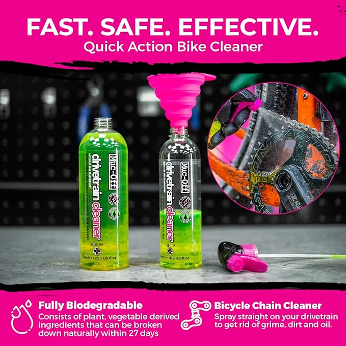 Muc-Off Bio Drivetrain Cleaner | Effective Biodegradable Bicycle Chain Cleaner and Degreaser Spray | Suitable for All Types of Bike
