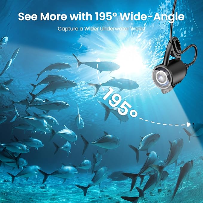 Eyoyo水中釣りカメラ 5000mAhバッテリー 赤外線ナイトビジョン IP68防水 ポータブル魚群探知機 アイスフィッシング、湖、ボート、カヤック釣りに対応