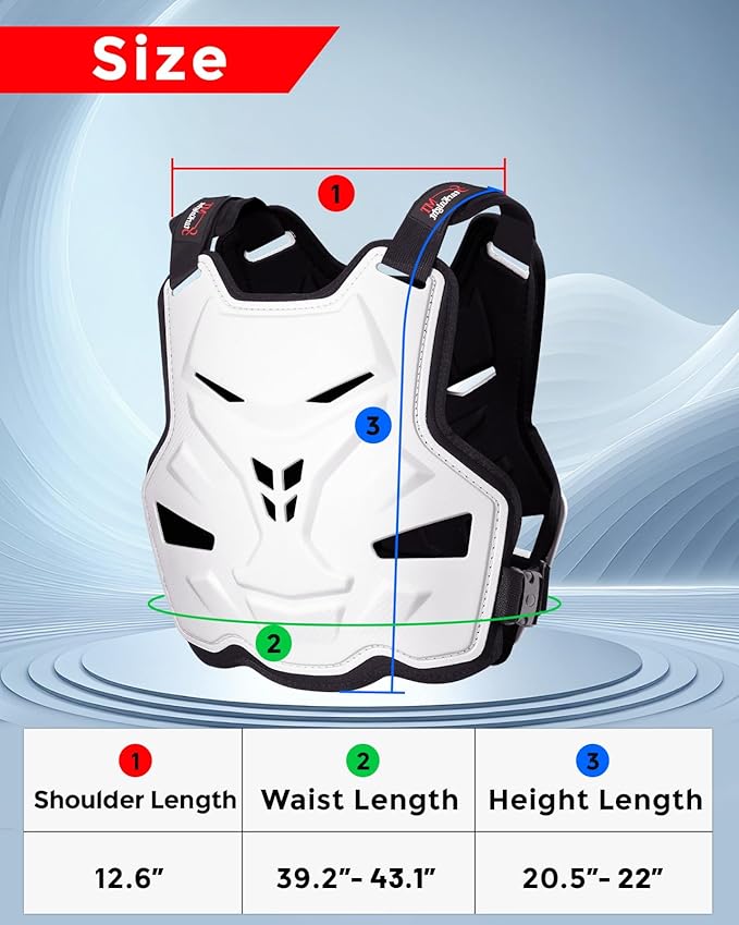StarknightMT Motorcycle Chest Armor Lightweight Adult Men Motocross Chest Protector, Adjustable Body Armor Vest for Motocross Riding Road Racing Cycling Skiing Skating Easy-wear Chest Guard