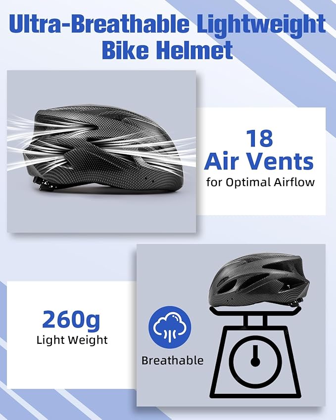 Zacro Adult Bike Helmet, Lightweight Bicycle Helmet with Removable Pads and Visor, CPSC Certified Safety Helmet for Men Women, Mountain Road Cycling Helmet for Adult