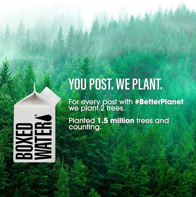 Mini Boxed Water (8.4 oz., 24 Pack) – Better Than Premium Plastic Purified Drinking Water in Plant-Based Cartons, BPA-Free, Refillable Cartons, Lunchbox Ready