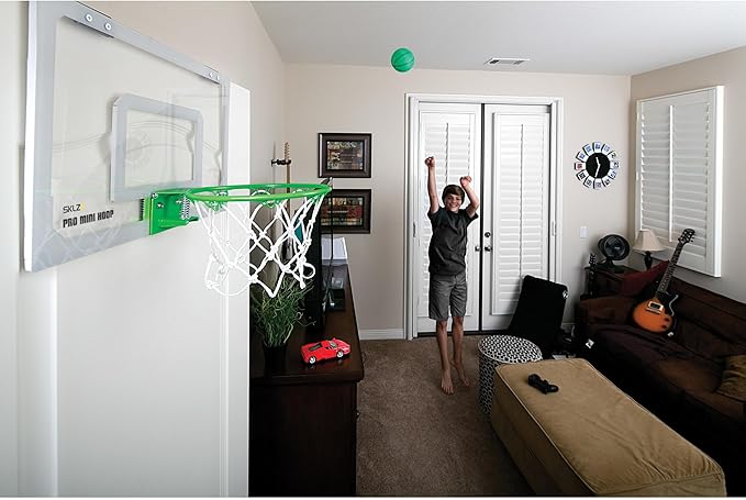 SKLZ Pro Mini Indoor Basketball Hoop - Over The Door – Portable - Great For Home, Dorms, Offices, and Gifts