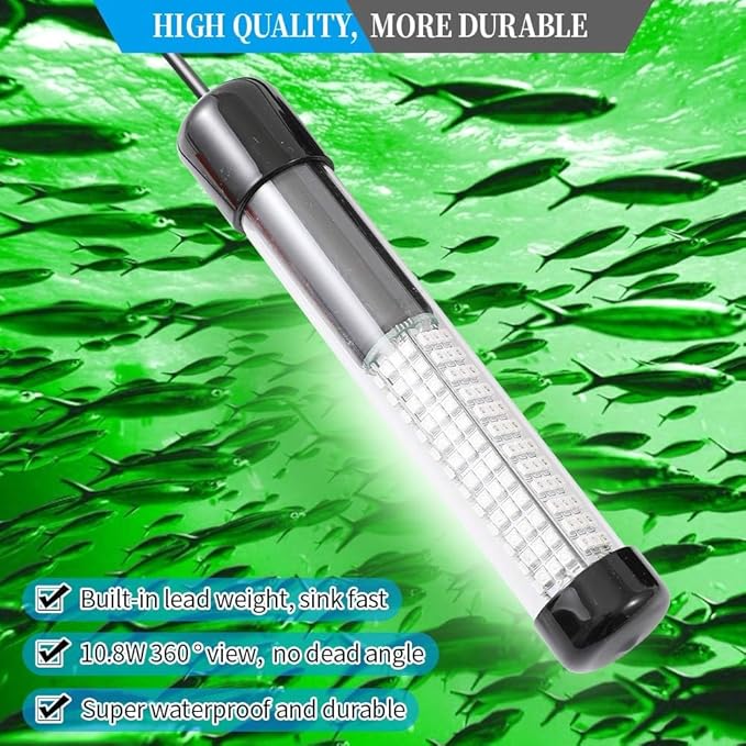 SAMDO IP68 12V LED水中集魚灯 1080ルーメン 釣り用集魚灯 常夜灯 10.8W