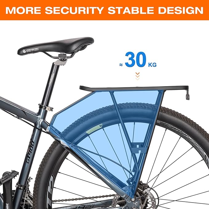 CXWXC Rear Bike Rack - Bike Cargo Rack for Disc Brake/Non-Disc Brake Mount - 66lbs Bicycle Pannier Touring Carrier Rack for 26"-27.5” or 29" Frames