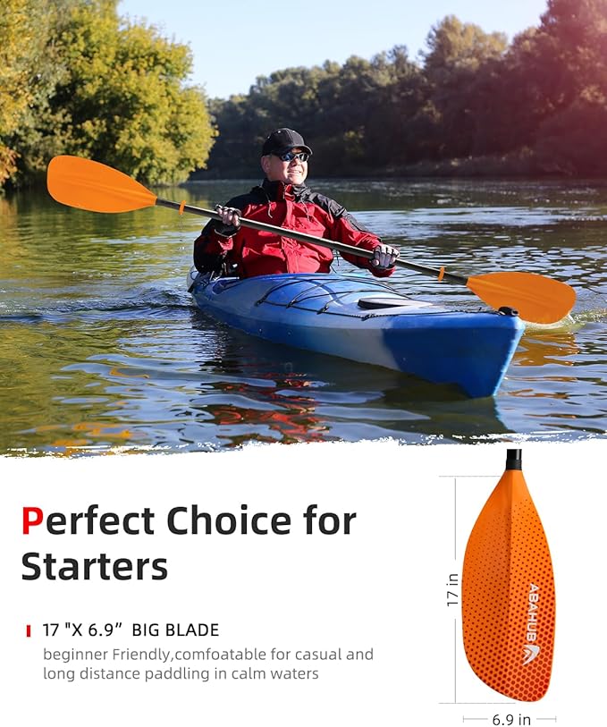 Abahub 調節可能 カヤックパドル 210-230cm/ 230-250cm フローティング カヤックオール ボートオール カヌーオール ブラック