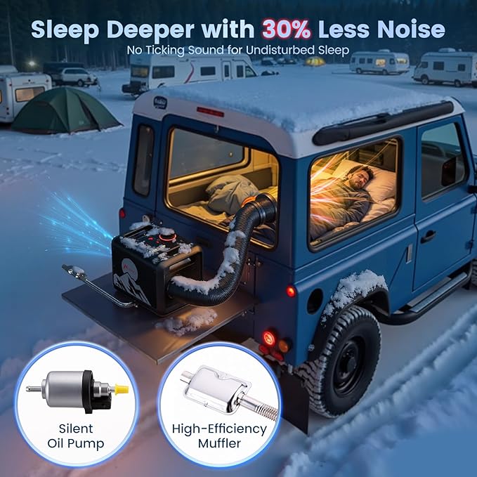 8KW Diesel Heater, All in One 7.5L Toolbox MAX Diesel Air Heater 110/12/24V Parking Heater with App Control, Wireless Temperature Sensing and Altitude Mode for RV Garage Camper
