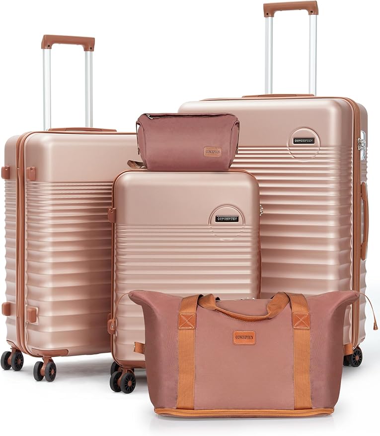 5点セットスーツケース 車輪付き、ハードシェル、TSAロック付きABS機内持ち込み可能、旅行用スーツケース
