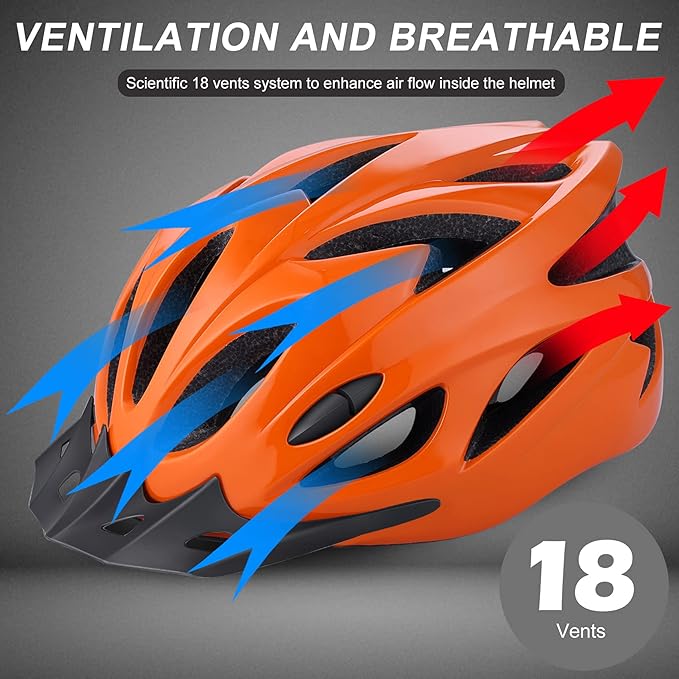 Zacro Adult Bike Helmet, Lightweight Bicycle Helmet with Removable Pads and Visor, CPSC Certified Safety Helmet for Men Women, Mountain Road Cycling Helmet for Adult