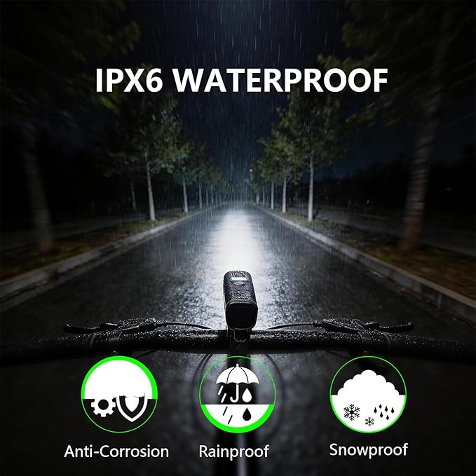 Smart Bike Light Set - Auto Light-Sensing Front & Rear Bicycle Lights, 1200mAh Rechargeable LED, 212 Lumens, IPX4 Waterproof, 4 Modes, Easy Install Safety Gear for Road & Kids Bikes