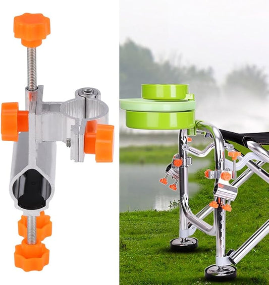 Premium Aluminum Alloy Rod Holder for Fishing Chair Tube with 25mm Diameter One-Piece Adjustable for Right Or Left (Orange) for Fishing Rod Clamp Chair