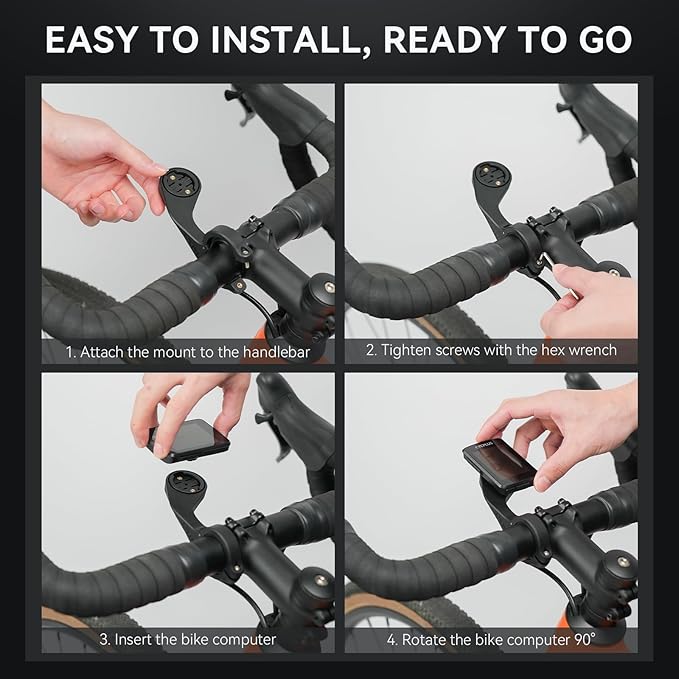 CYCPLUS Cycling Out Front Bike Mount Designed for All Cycling Computer, Garmin Edge 520 530 820 830 1000 GPS and Other Normal Models, Fits 12.5 inches(31.8mm) Diameter Handlebars Only.