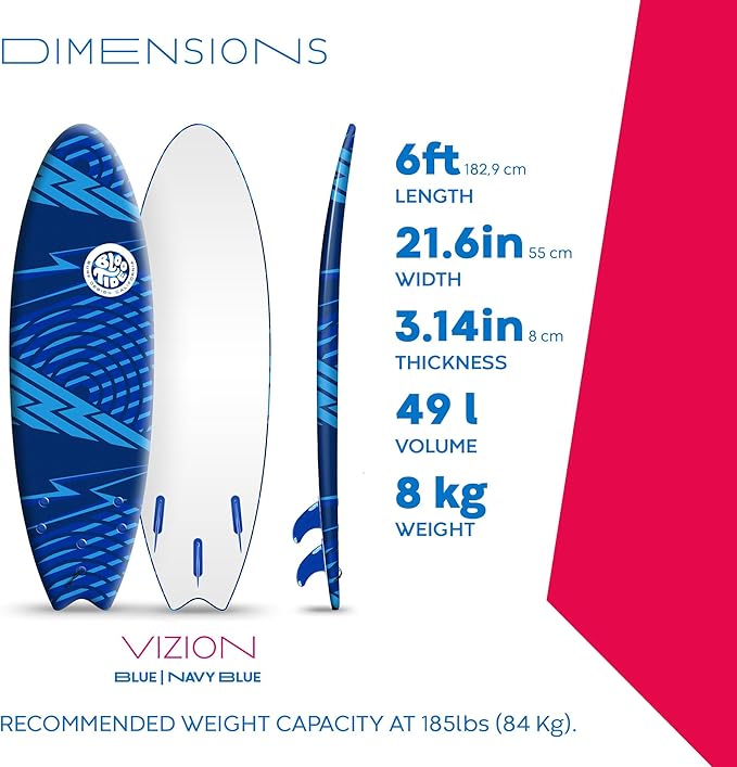 Foam Bloo Tide 6’ Swallow Tail Soft Surfboard