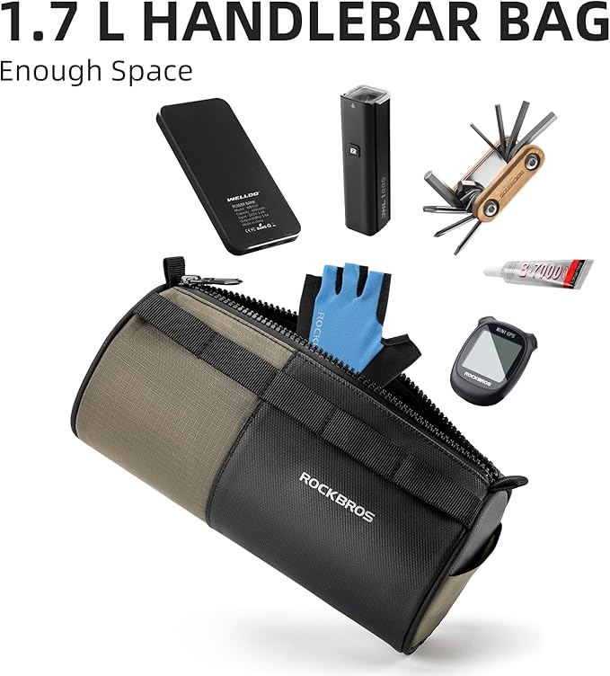 ROCKBROS Bike Handlebar Bag Bicycle Front Bag Storage Bag with Shoulder Strap for Road Mountain Gravel Bike