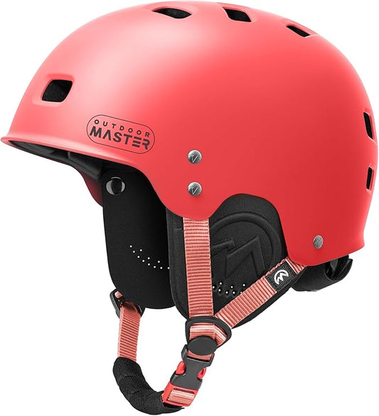 OutdoorMaster Kayak Helmet, Wakeboard Helmet Whitewater Helmet Men Women, Water Helmet with Ear Pads, Surf Helmet 12 Vents Dial Fit Adjustment Longboard Helmet, Perfect for Kayaking, Boating