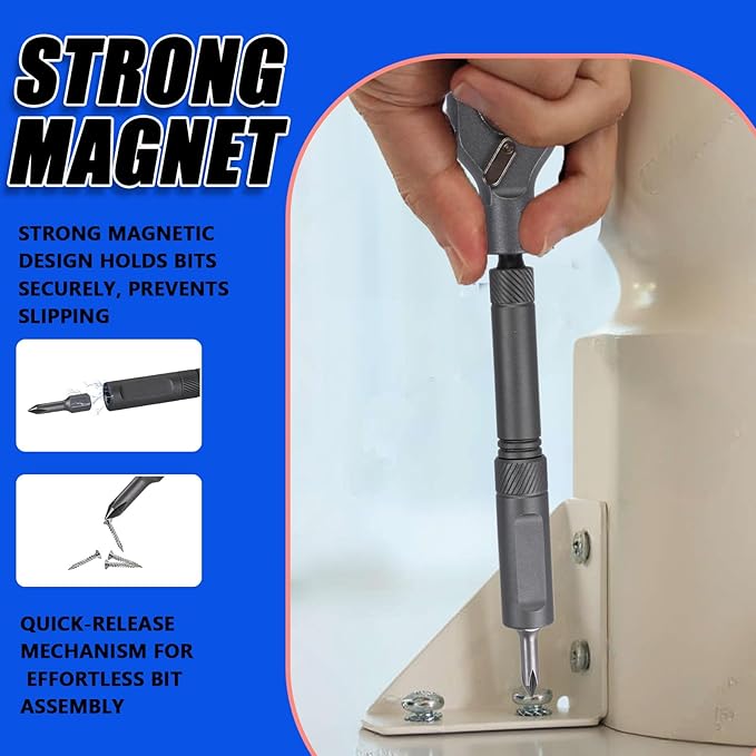 42 in 1 Magnetic Screwdriver Set, Magnetic Ratcheting Screwdriver Set with T Handle, Multi-Bit Magnetic Driver with Case, Portable Compact Repair Tool Kit for Electronics, Furniture & DIY
