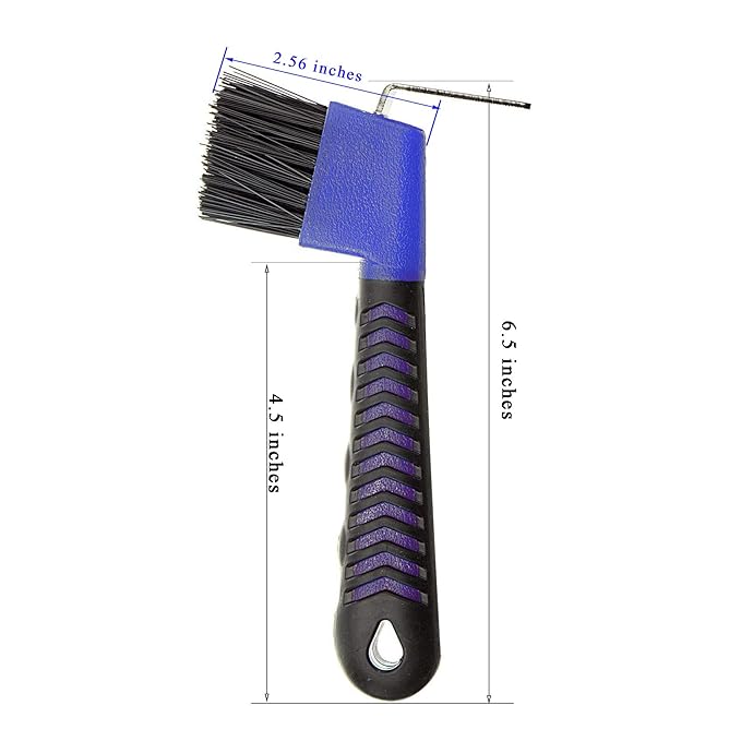 BOTH WINNERS Horse Hoof Pick Brush with Soft Touch Handle (Royal Blue)