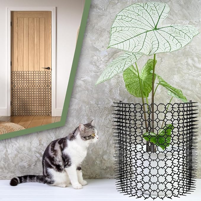 12 Pack Scat Mat for Cats, 16 x 12 Inch Cat Spike Deterrent Mats, Indoor Outdoor Pet Training Mat for Cats & Dogs, Protect Furniture, Sofa, Plants & Garden