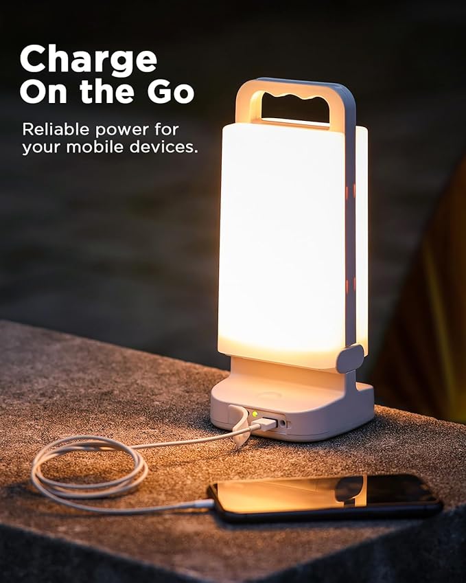 ソーラーキャンプランタン 6000mAh 2個セット、USB充電式キャンプライト＆電源、最大80時間点灯 調光可能LEDナイトランプ、緊急時、ハリケーン、ハイキング、アウトドア、インドア用サバイバルギア