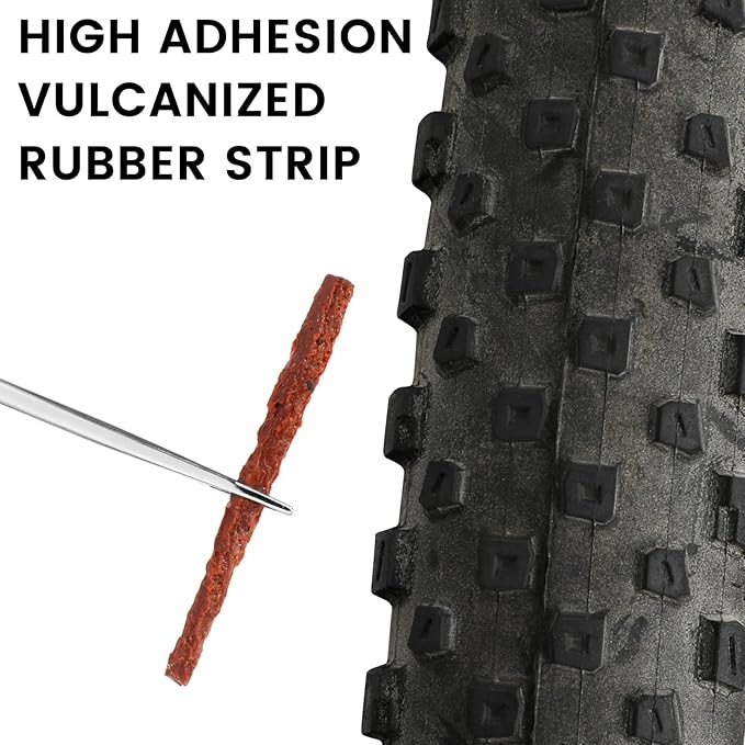 Oumers Tubeless Bike Tire Repair Tool Kit, Bike Tire Punctures with 5PCS Bacon Strips Plus Insertion Tool Tire Repair Fork Reamer