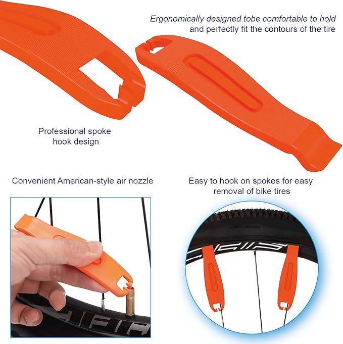 VANSIHO 3 PCS Bike Tire Lever Set Plastic Bicycle Tire Levers for Road Bike MTB Cycling