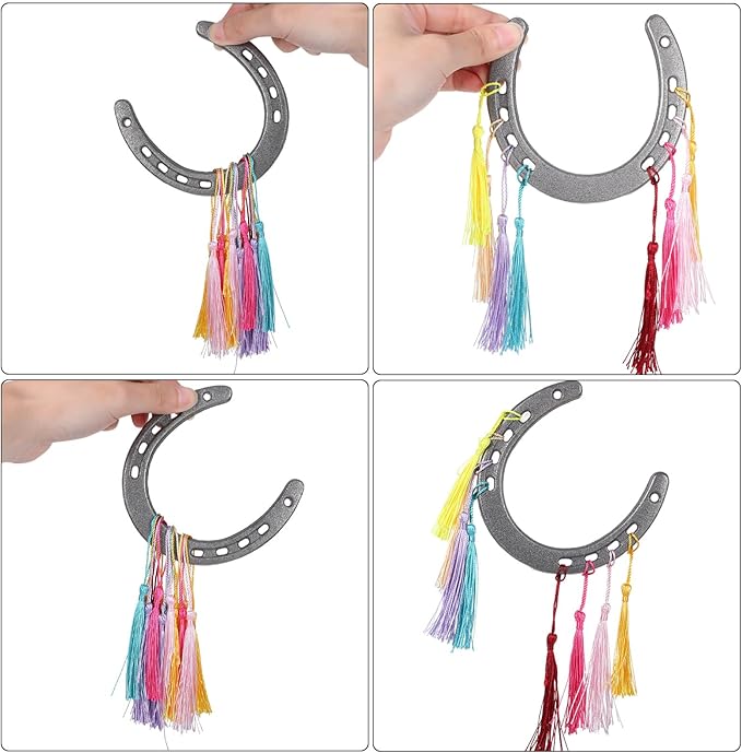 MBAIYO 8 Pack 4.5 x 4.3 Inch Cast Iron Horseshoe, Western Theme Wall Decor Lucky Party Favors Horse Shoes for Decorations Metal Horseshoes for Cowboy Centerpieces Rustic Home Decor Crafts