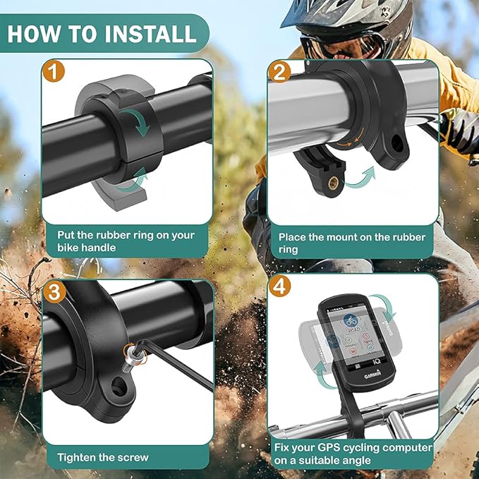 TUSITA Out Front Mount Compatible with Garmin Edge GPS Bike Computer, XOSS G/G+, iGPSPORT - Cycling Handlebar 25.4mm 31.8m